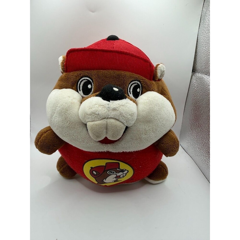 Buc-ee's Beaver Plush 8" Round Stuffed Animal Red Hat Mascot